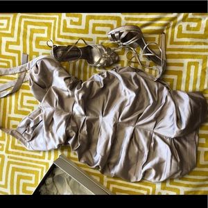 Ruched Bodycon BCBG Max Azria Dress Platform Shoes